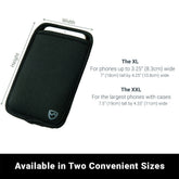 Black Shield Your Body SYB Phone Pouch for mobile phones, large size, durable accessory with secure closure.