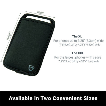 Black Shield Your Body SYB Phone Pouch for mobile phones, showing a sleek compact design ideal for protection and carrying.