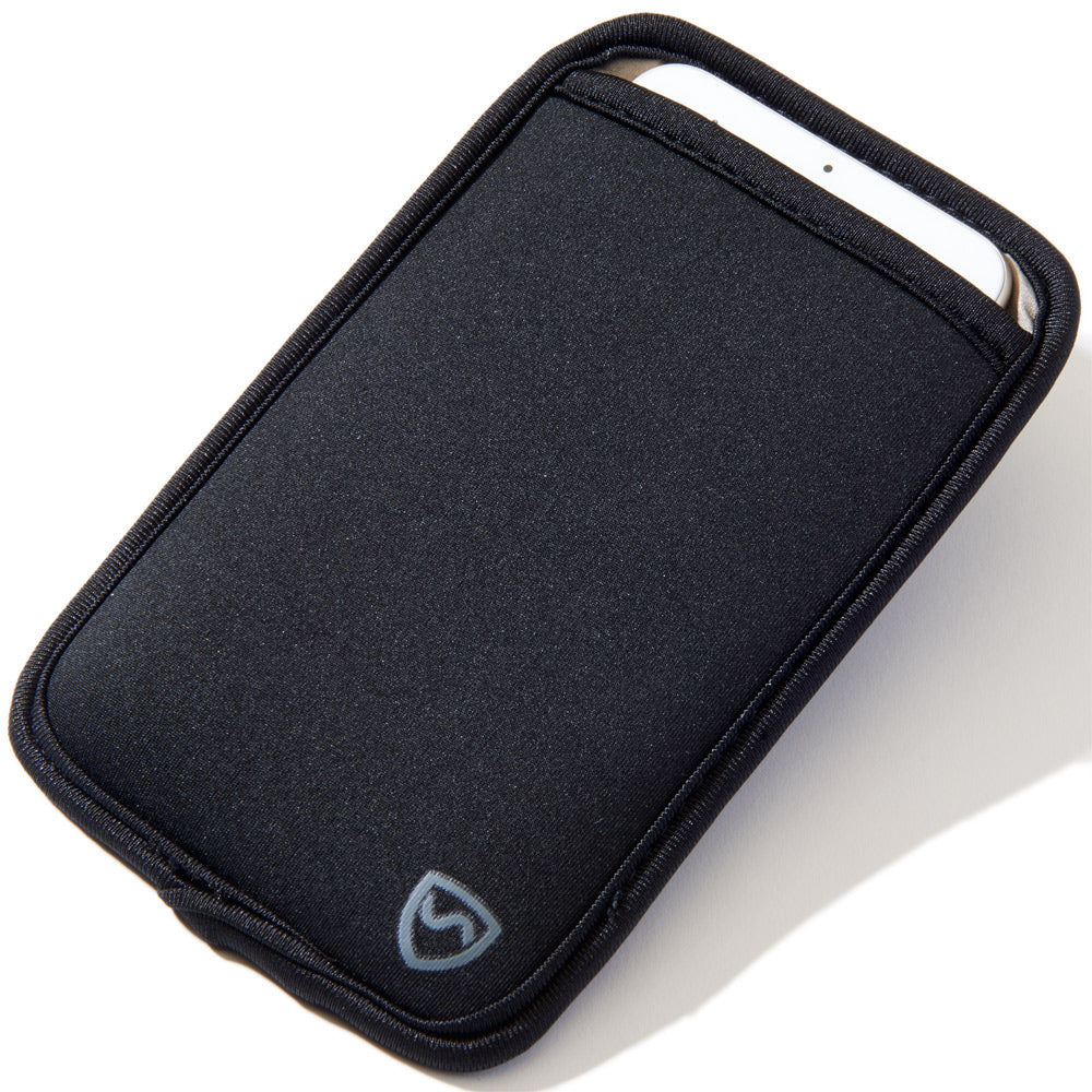 Black Shield Your Body SYB Phone Pouch for mobile phones, large protective pouch with zipper closure for mobile phone accessories.