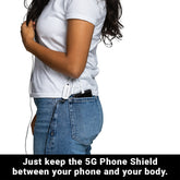 Shield Your Body SYB Phone Shield mobile phone accessory blocking EMF and 5G signals for iPhones and Android devices.