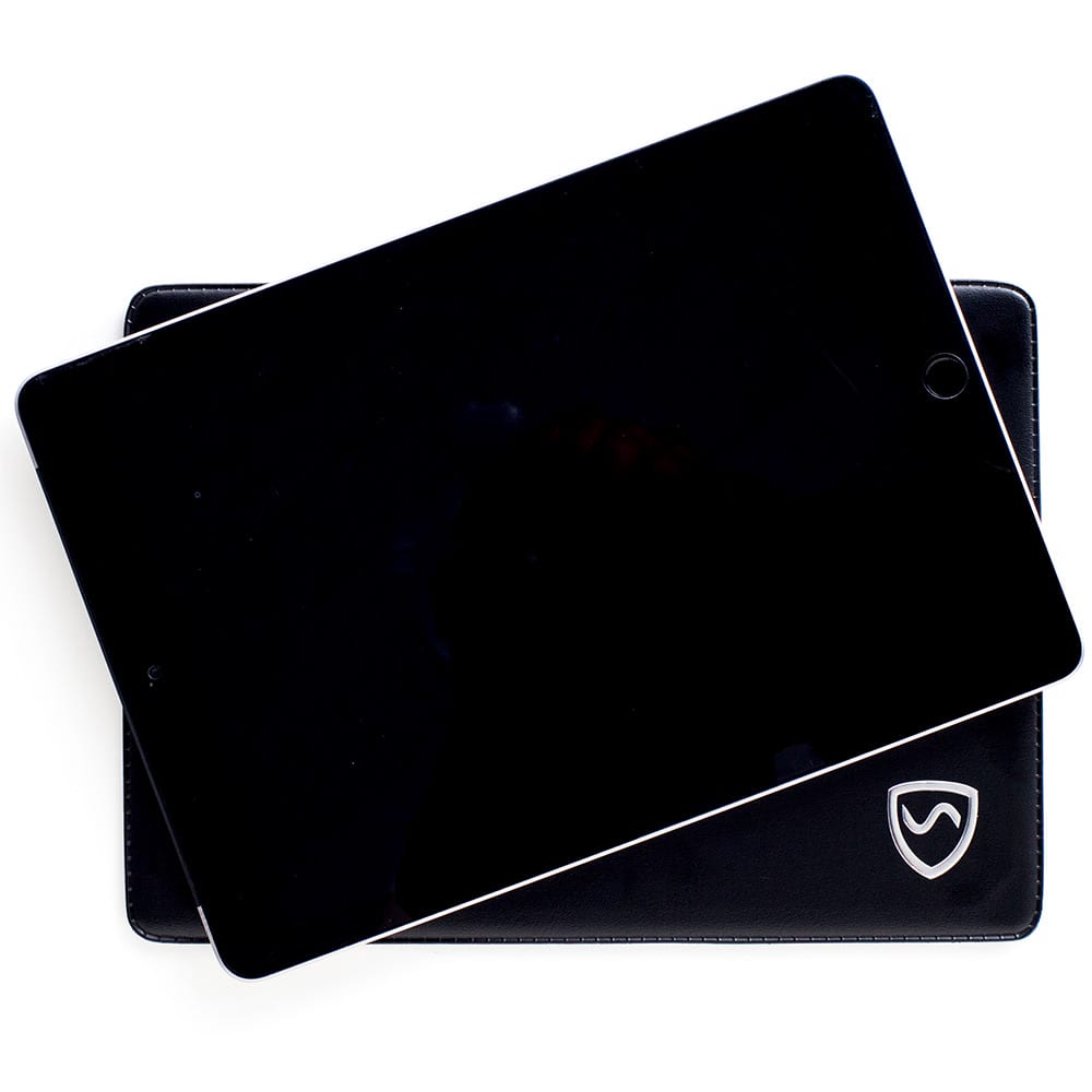 Shield Your Body SYB Tablet Pad with adjustable stand, designed for secure tablet computer docking and easy viewing.