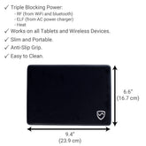 Shield Your Body SYB Tablet Pad in black, adjustable stand for tablets, showing ergonomic design and compatibility with various devices.
