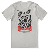 Yellow Genesis anime T-shirt by Yūjin Clothing featuring a detailed graphic design on the front.