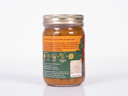 Simrancooks The Mother Mix Spanish Sofrito in a bowl, showcasing vibrant chopped vegetables and herbs for authentic Spanish cooking.