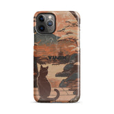 Japanese Cat iPhone® Snap Case by Yūjin Clothing featuring a stylish cat illustration on a protective phone case.