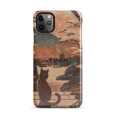 Japanese Cat iPhone® Snap Case by Yūjin Clothing showing a sleek phone case with a Japanese-inspired cat design and secure snap closure.