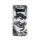 Yūjin Clothing Circle Of Life Cat Samsung phone case with a vibrant, artistic design featuring a cat and circular patterns.