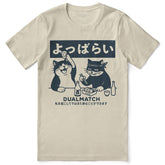 Yūjin Clothing Dualmatch Cat T-Shirt featuring a colorful cat graphic on a comfortable casual cotton tee