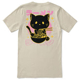 Neo Cat T-Shirt by Yūjin Clothing featuring a stylish cat graphic on a comfortable casual T-shirt.