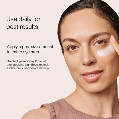 Solawave Light Therapy Boosting Eye Cream in a tube, showing application for skincare and eye care.