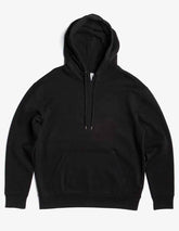 Black SpectraUSA heavyweight fleece hoodie, XS size, featuring a cozy, thick fabric and a casual fit.
