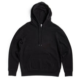 Black heavyweight fleece hoodie from SpectraUSA, shown in size XS with a comfortable, cozy fit and classic hoodie design.