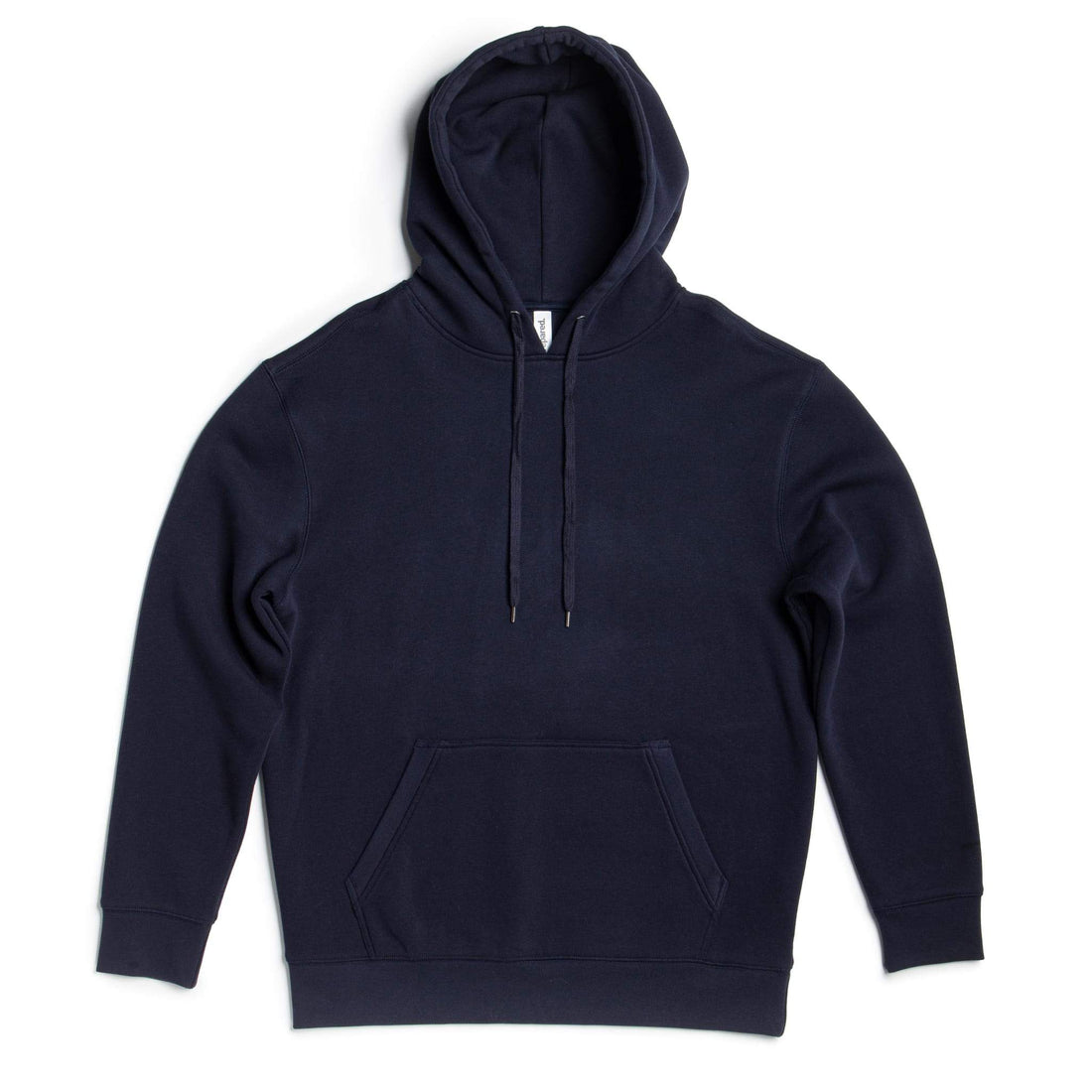 Black heavyweight fleece hoodie from SpectraUSA, featuring a cozy, thick fabric and a relaxed fit, size XS.
