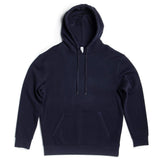 Black heavyweight fleece hoodie from SpectraUSA, featuring a cozy, thick fabric and a relaxed fit, size XS.