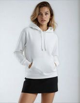 Black SpectraUSA heavyweight fleece hoodie in XS with a cozy, thick fabric and a relaxed fit, perfect for cold weather.