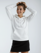 Black SpectraUSA heavyweight fleece hoodie in XS size with a cozy, thick fabric and a relaxed fit.