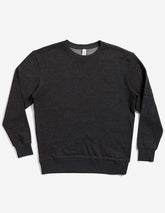 SpectraUSA fleece crew neck sweatshirt in charcoal heather, unisex midweight with drop shoulder design, flatlay view.