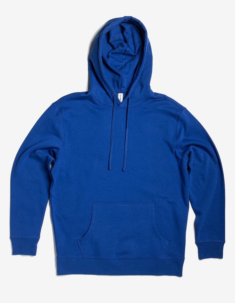 Royal blue fleece hoodie pullover by SpectraUSA, unisex midweight fleece hoodie with a hood and casual fit.