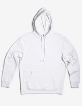 White fleece hoodie pullover for men and women by SpectraUSA, featuring a casual unisex design and a comfortable midweight fit.