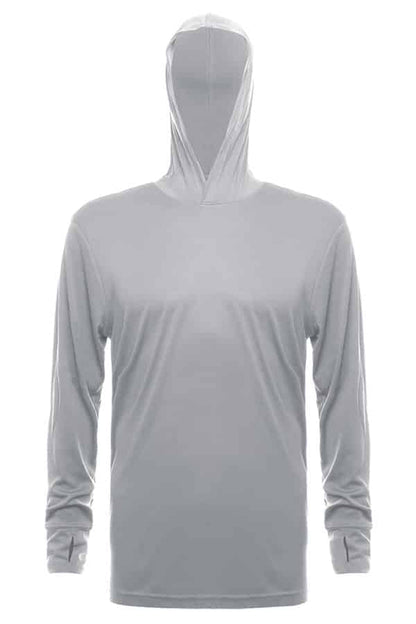SpectraUSA UPF 50 performance long sleeve hoody with a metal front design, ideal for sun protection and active wear.