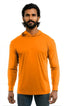 SpectraUSA UPF 50 performance long sleeve hoody in orange, front view, designed for sun protection and active wear.