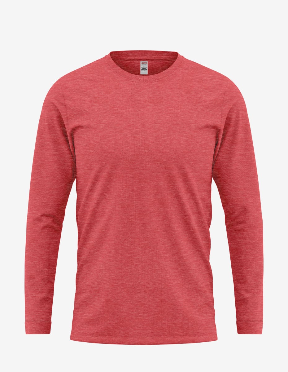 Red heather long sleeve men&