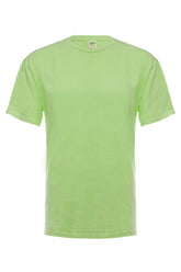 SpectraUSA neon green garment dye applied to a T-shirt, showcasing vibrant color and fabric texture.