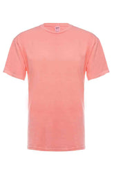 SpectraUSA neon pink garment dye T-shirt front view showcasing vibrant color and smooth fabric texture.