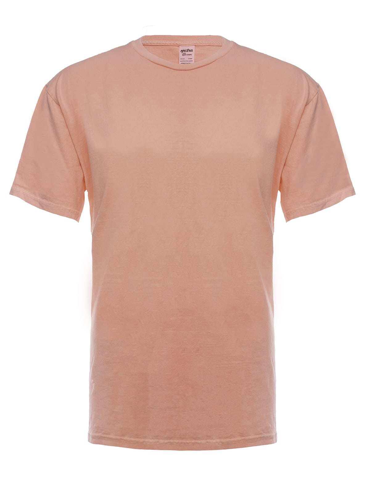 SpectraUSA neon pink garment dye T-shirt front view showcasing vibrant, colorful dye on casual tee.