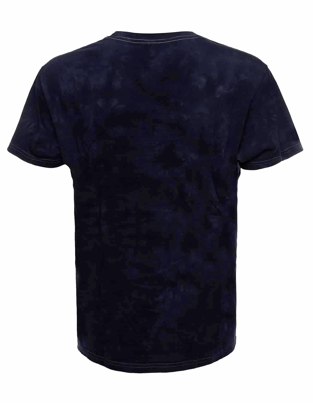 SpectraUSA Cloud Wash Ocean tie-dye tee shirt shown from the back with vibrant blue and white cloud pattern.
