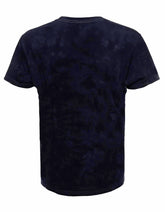 SpectraUSA Cloud Wash Ocean tie-dye tee shirt shown from the back with vibrant blue and white cloud pattern.
