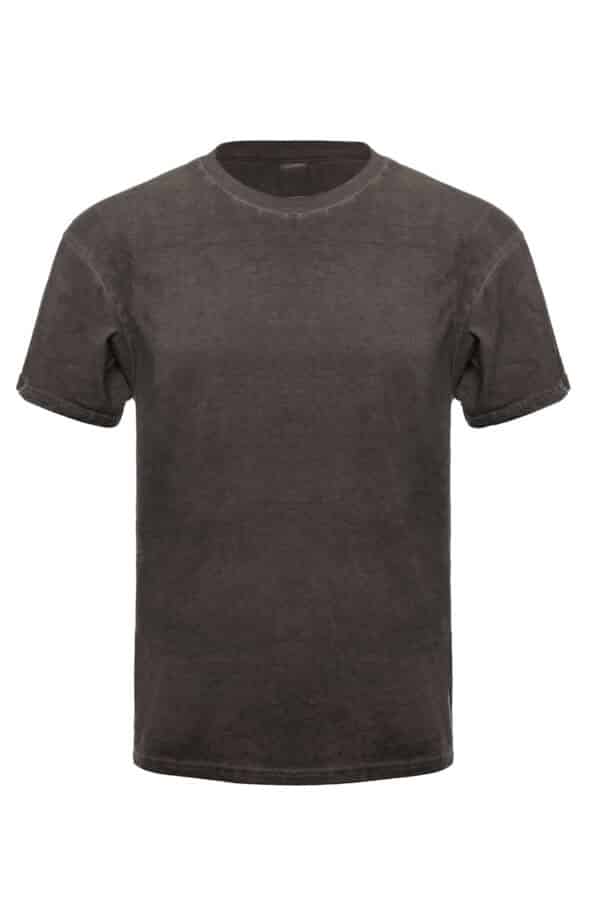 SpectraUSA Oil Wash Russet T-shirt in front view, showcasing casual fit and textured oil wash fabric design.
