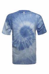 SpectraUSA Sky Multi Spiral Tie-Dye T-shirt with vibrant spiral design on front, casual unisex tee.