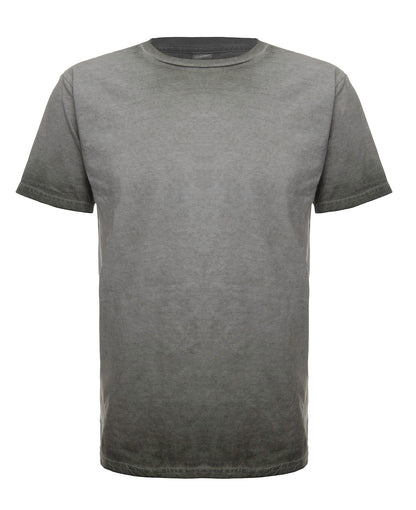 Front view of a SpectraUSA Oil Wash Thyme T-shirt featuring a detailed thyme plant graphic on the olive green fabric.