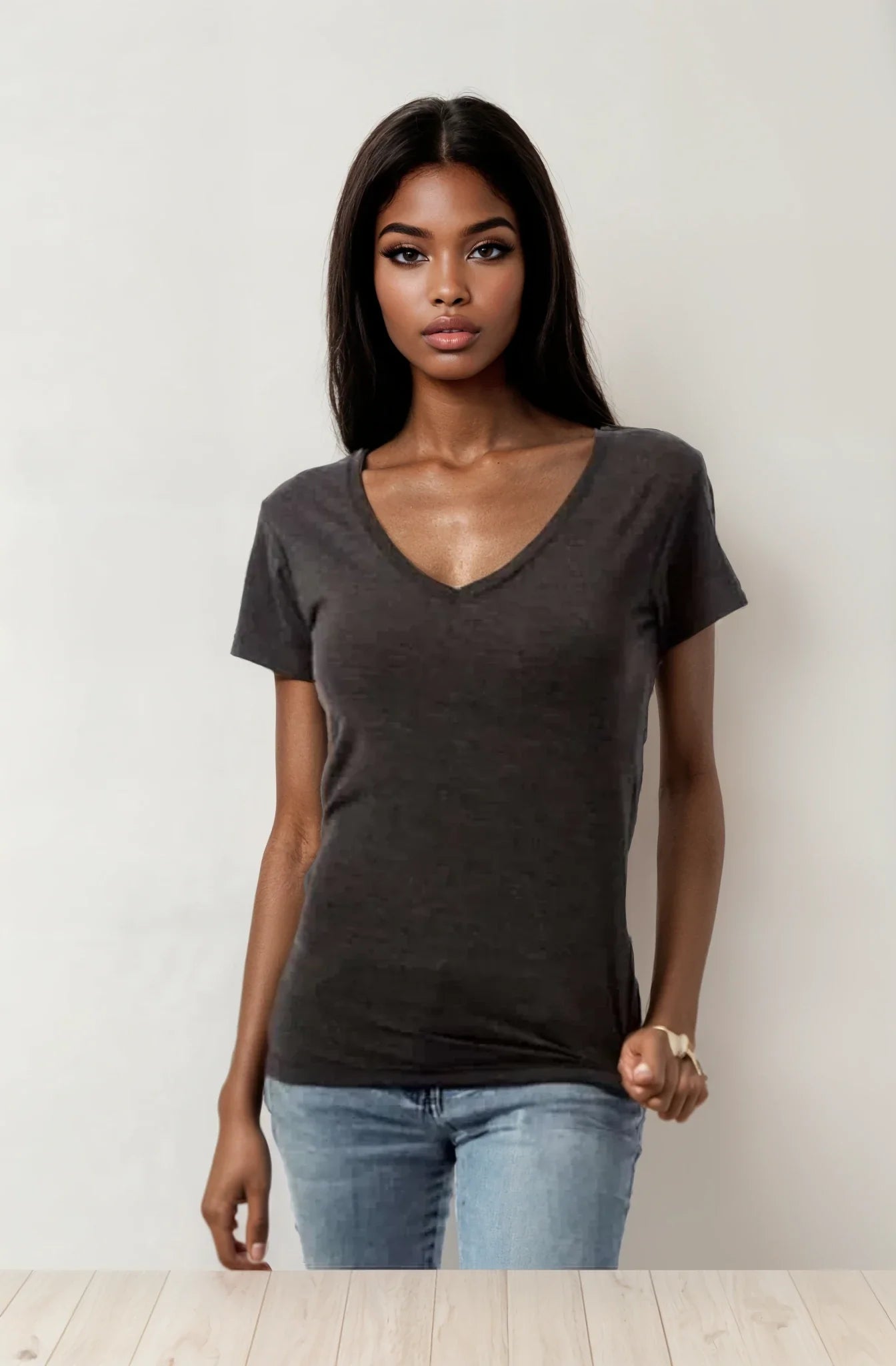 Charcoal heather Wonder V-Neck 8650 women&