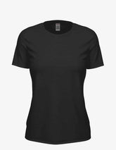 Women’s charcoal heather Club Crew T-Shirt by SpectraUSA, front view showing comfortable fit and casual style.