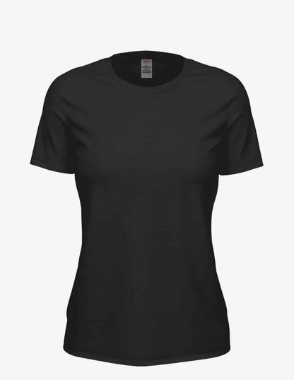 Women’s charcoal heather Club Crew T-Shirt by SpectraUSA, front view showing comfortable fit and casual style.