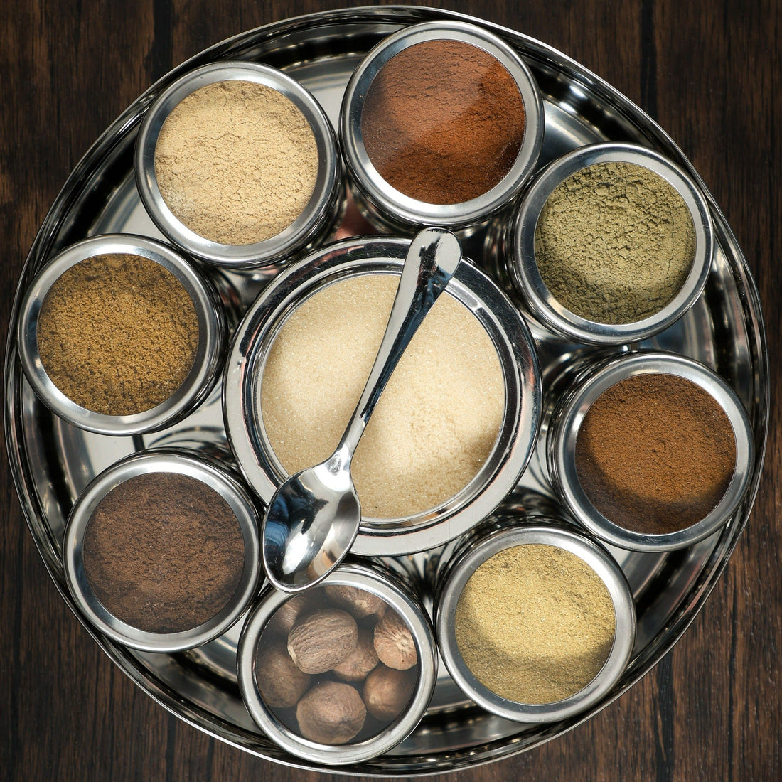 Baking Spice Wheel by Spice Wheel showing a colorful circular spice blend chart for baking and cooking.