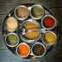 Mexican spice wheel by Spice Wheel showing a colorful circular chart with various traditional Latin spices and herbs.