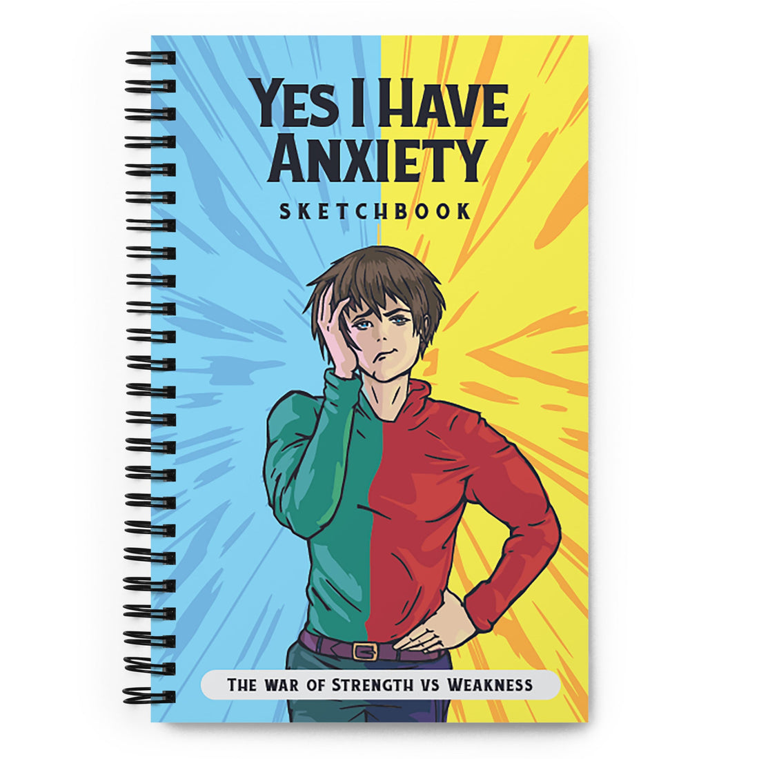 Yūjin Clothing Fight Anxiety notebook with a calming cover design, perfect for journaling and easing stress.