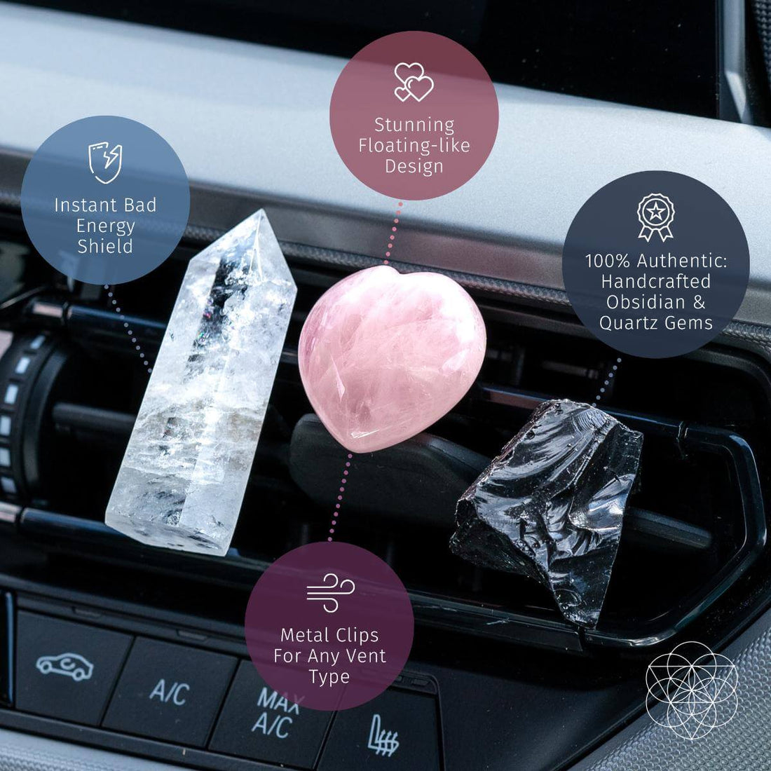 Conscious Items Spiritual GPS Guardian Car Crystal Kit with various crystals for protection and guidance in a compact set