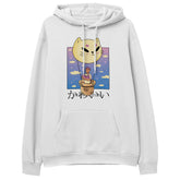 Yūjin Clothing fluffy cat hoodie featuring soft, plush fabric and a cozy hood with cat ear details for a cute, comfortable look.