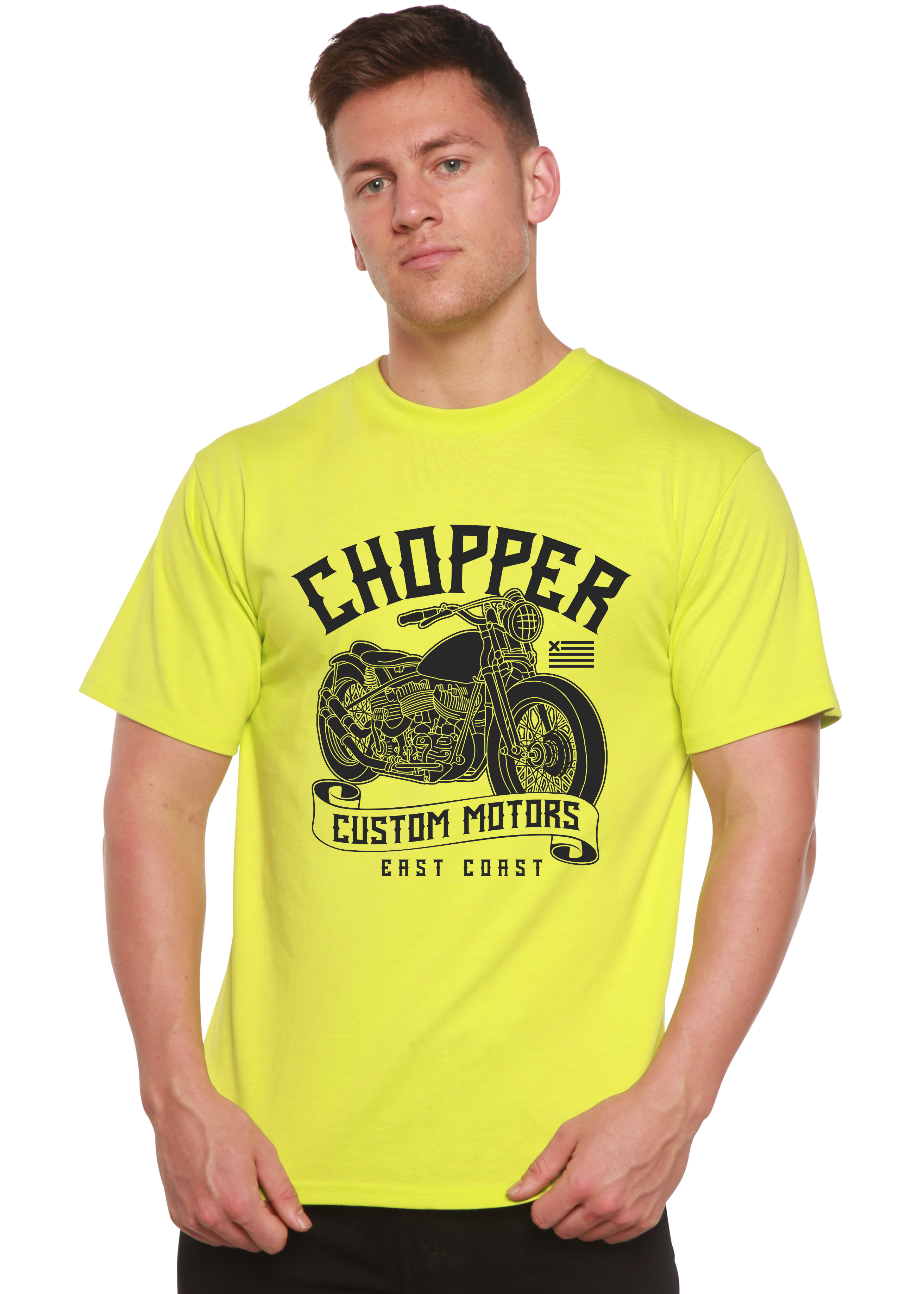 Mens printed graphic T-shirt by Spun Bamboo featuring bamboo viscose and organic cotton, with a colorful, modern design.