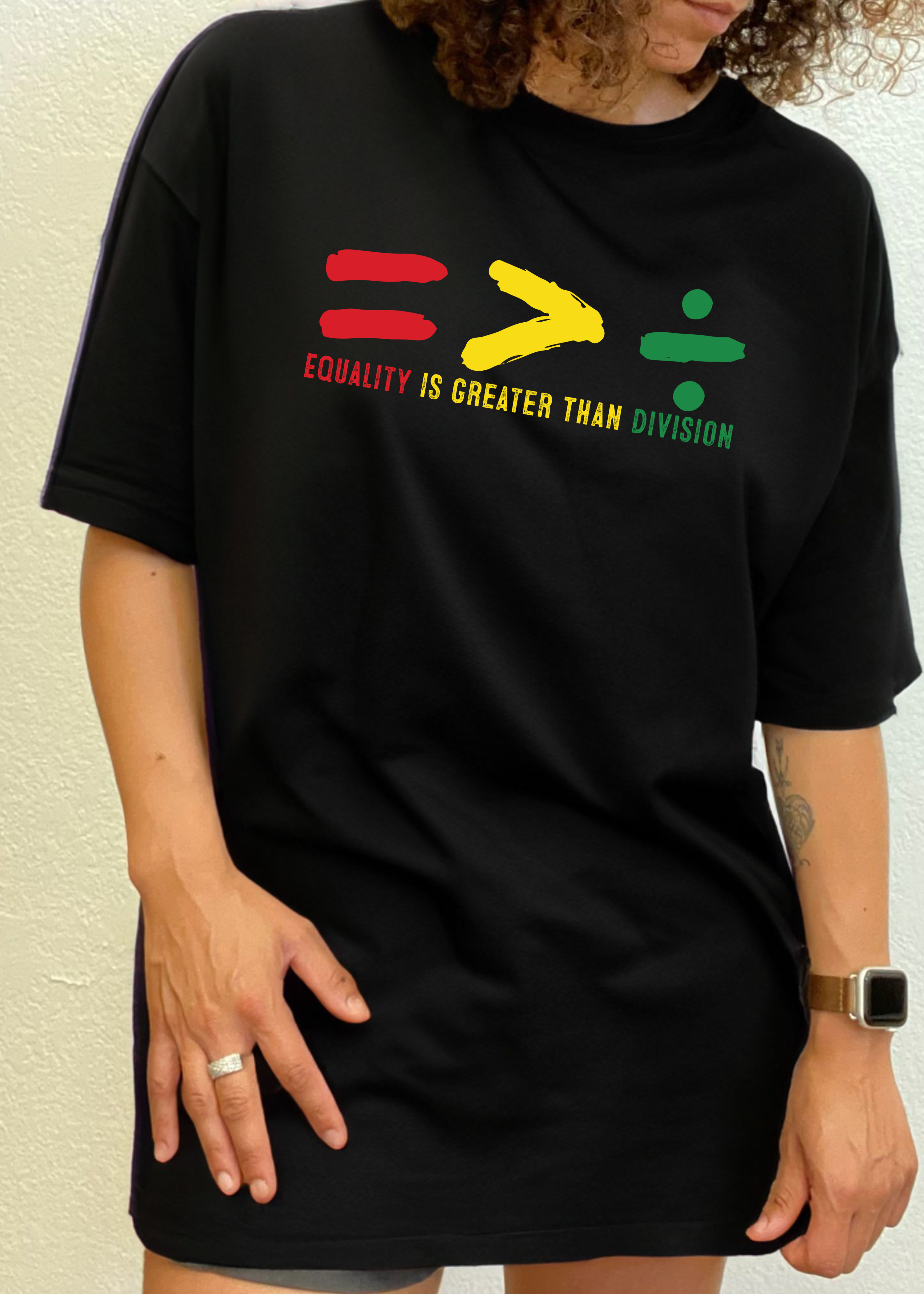 Black History Month unisex bamboo cotton graphic T-shirt by Spun Bamboo featuring bold printed design on front.
