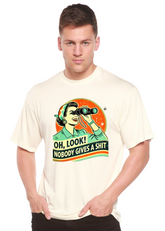 Unisex bamboo cotton graphic T-shirt for men with retro funny woman design by Spun Bamboo, casual and comfortable style.
