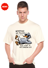 Mens Spun Bamboo graphic T-shirt with funny "Whatever Life Throws at You" print, made from bamboo and cotton blend, unisex fit.