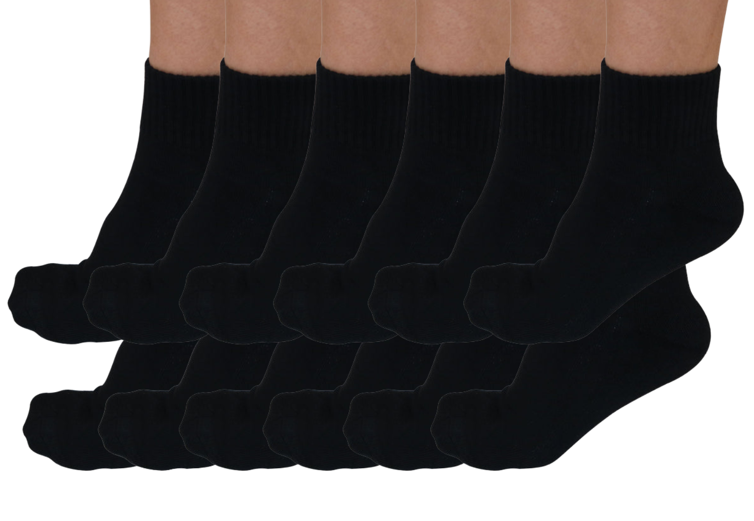 Unisex black bamboo viscose crew socks in a 12-pack, featuring soft, breathable fabric and comfortable fit by Spun Bamboo.