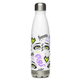 Yūjin Clothing honey water bottle, clear plastic water bottle with yellow honey bee design and ergonomic cap for daily hydration.
