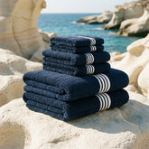 Set of Nautilus Australian Cotton Bath Towels by Italic, soft and plush, shown in a standard collection arrangement.