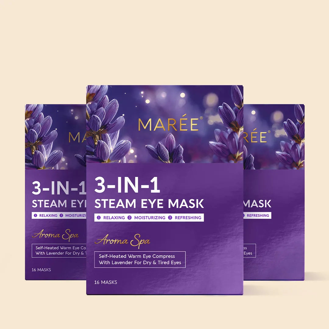 Maree scented spa steam eye mask with soft fabric and relaxing aroma, designed to soothe and refresh tired eyes.